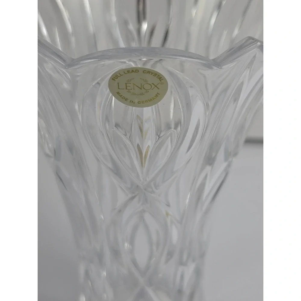 Lenox Wedding Braid Full Lead Crystal Vase Glam 9.25